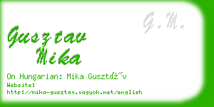 gusztav mika business card